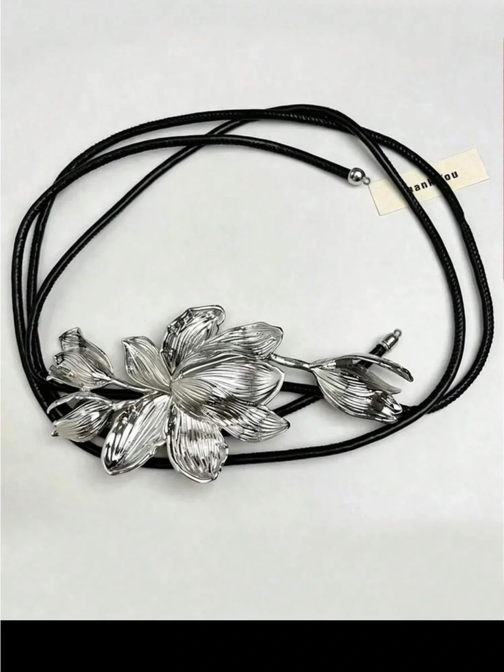 Silver Floral Statement Belt - Women's Accessory